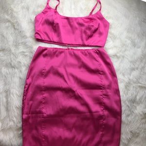 Hot Pink 2 Piece Crop Set